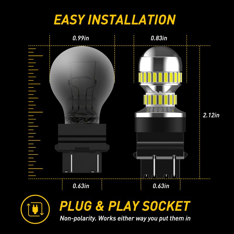 AUXITO 3157 LED Bulb Backup Light Bulb 3156 3056 3057 4157 3047 4057 3457 LED Light Bulbs for Reverse Signal Blinker Tail Parking Brake Lights, 6000K White 2600 Lumens