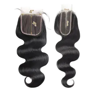 ALI LOVE 2x6 4x4 Body Wave Lace Closure 13×4 Lace Frontal #1B Natural Black Straight Hair 2x6 4x4 Lace Closure with Baby Hair 12-20 Inch