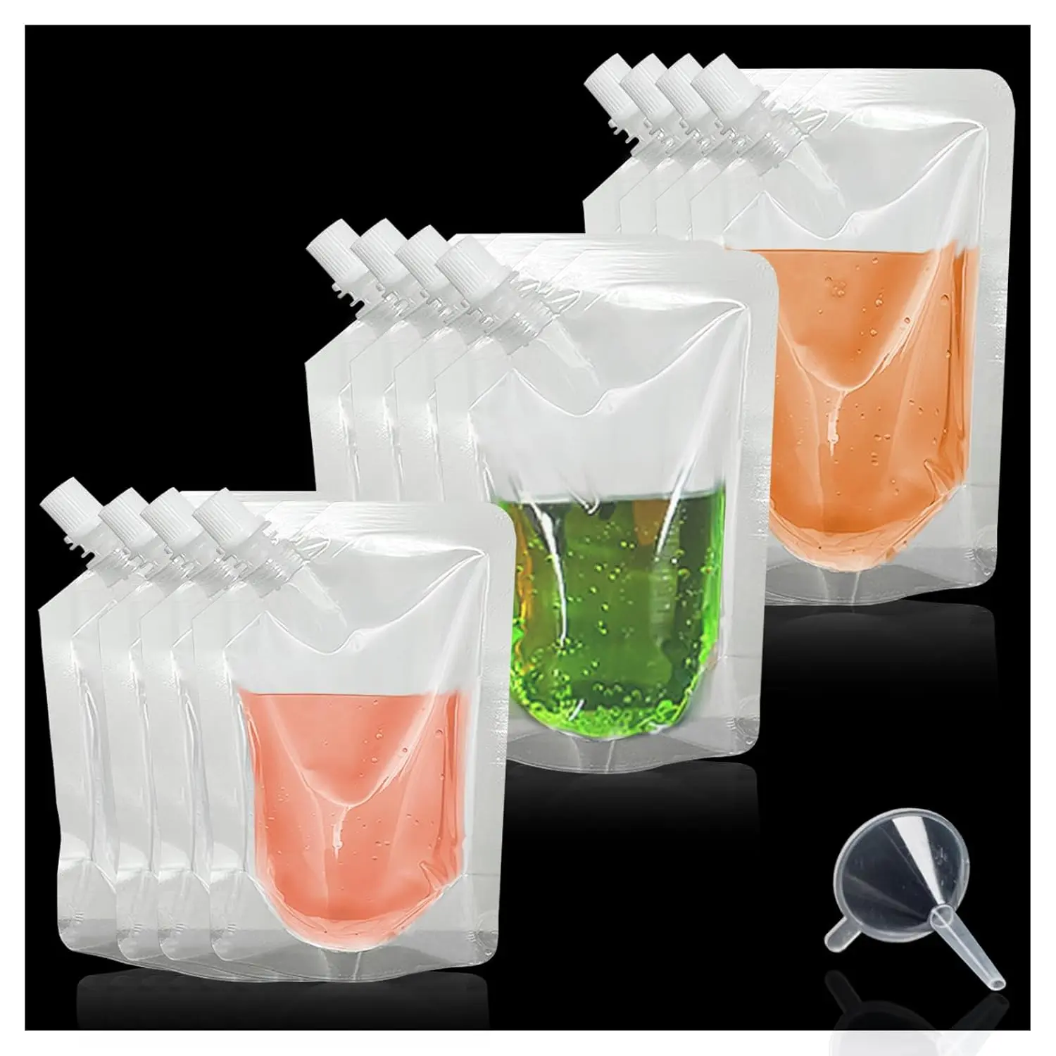 12Pcs Drinks Flasks Juice Flasks, Concealable and Reusable Drink Pouches, Leak-Proof Food Grade Plastic for Travel