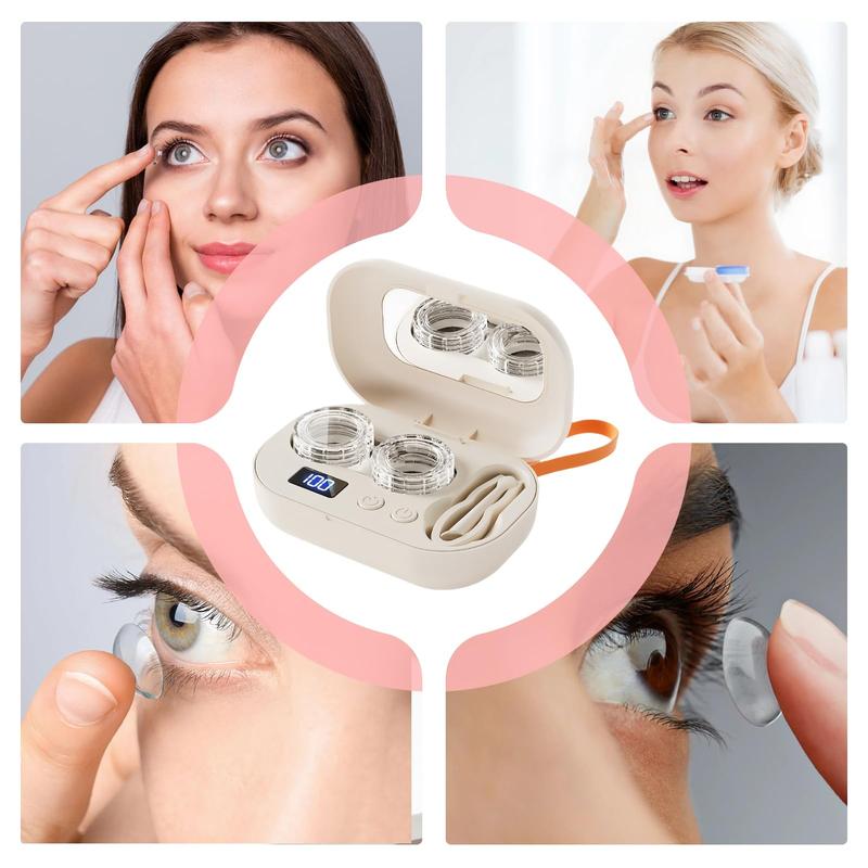 Contact Lens Case Kit with Mirror Durable UItrasonicCleaner  for GymSports Running Fitness Outdoor Travel Office Hotel