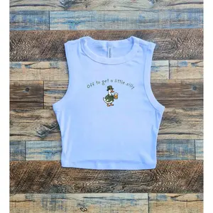 Off To Get A Little Silly St Paddys Day Goose Crop Tank Top, St Patty's Day Women's Micro Rib Racer Tank, Funny St. Patty's Crop Tank, Lucky St Paddy's Day Tank Top, Gift For Her