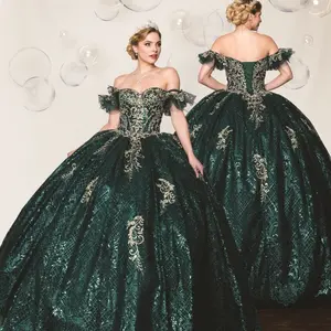 (LIVE 22) Quinceanera Ball Gown Dress Sequin Lace Mexican Sweet 15 Party Dress Formal Party Dress for Special Occasions