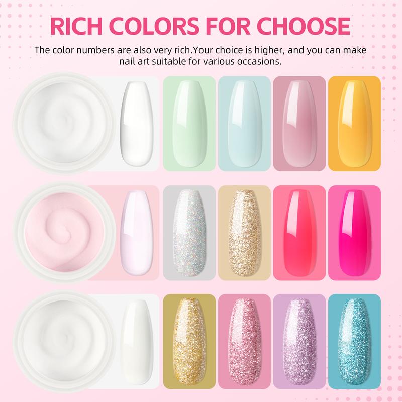 Acrylic Nail Kit for Beginners with Drill, U V Light, Professional Acrylic Powder Glitter, Rhinestones, and Nail Starter Kit for Women