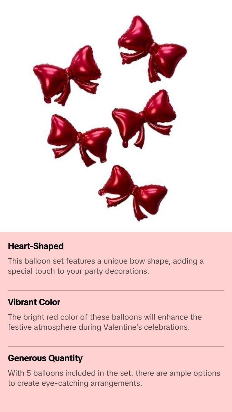 RED MINI BOW FOIL BALLOON SET