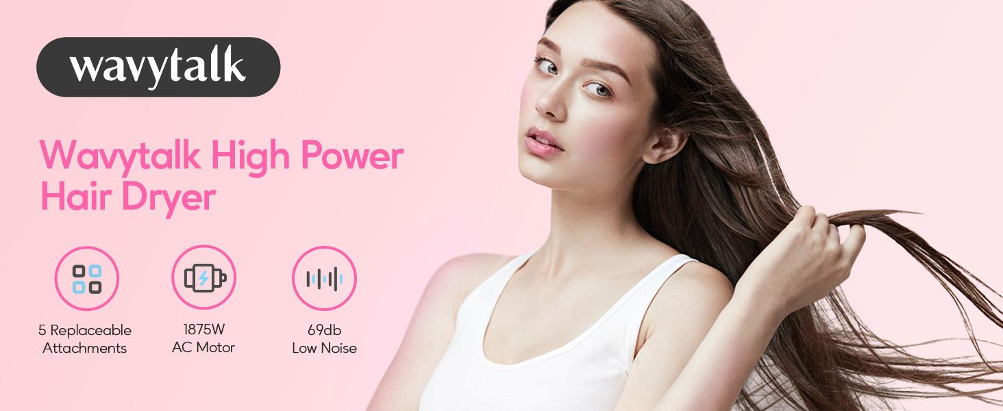 Wavytalk Sleek Sweep Ionic Hair Straightener Brush and Blown Away Ionic Hair Dryer with Diffuser Set