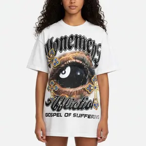 Sopula Studio Men's Affliction Black 8 Cross Eyes Vintage Graphic Cotton T-shirt