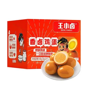 Wangxiaolu Salty Baked Marinated Eggs - 480g (16 Packs x 30g) - Savory Snack, Protein-Rich Breakfast, Tender & Flavorful