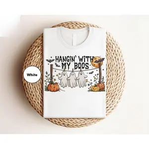 Hangin With My Boos Shirt, Funny Ghost Friends Halloween Shirt, Retro Ghost Shirt, Cute Halloween Shirt, Fall Tee