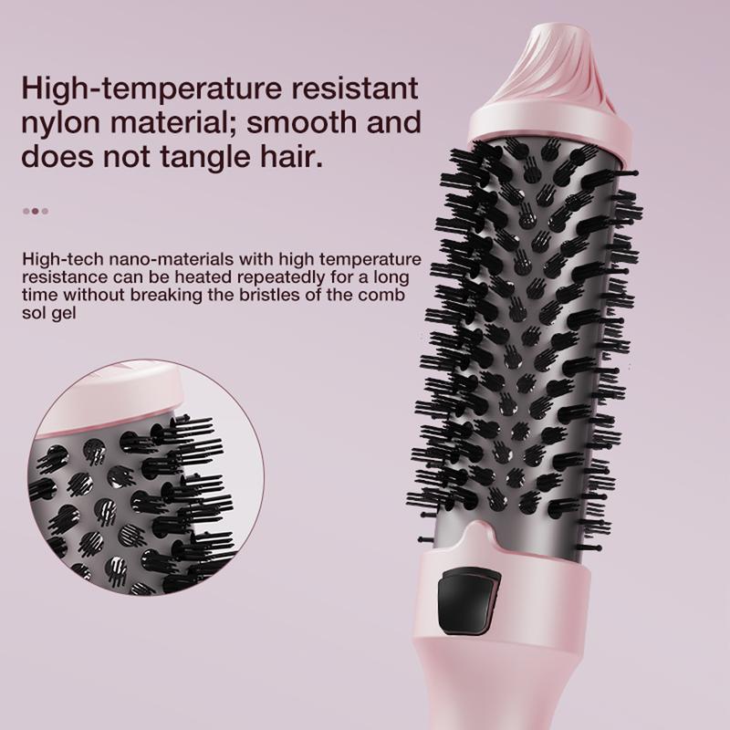 1.5” Ionic Heated Thermal Brush, 11 Temp Settings (110–210°C) – Pink
