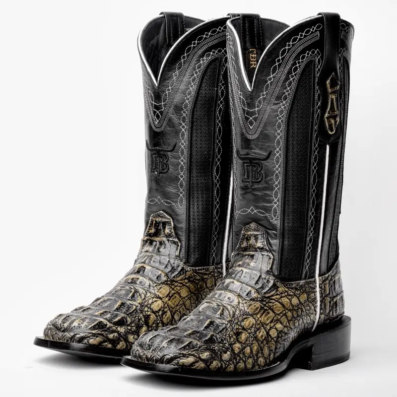 Desert Rustic Neck Leather Boots - Square Toe