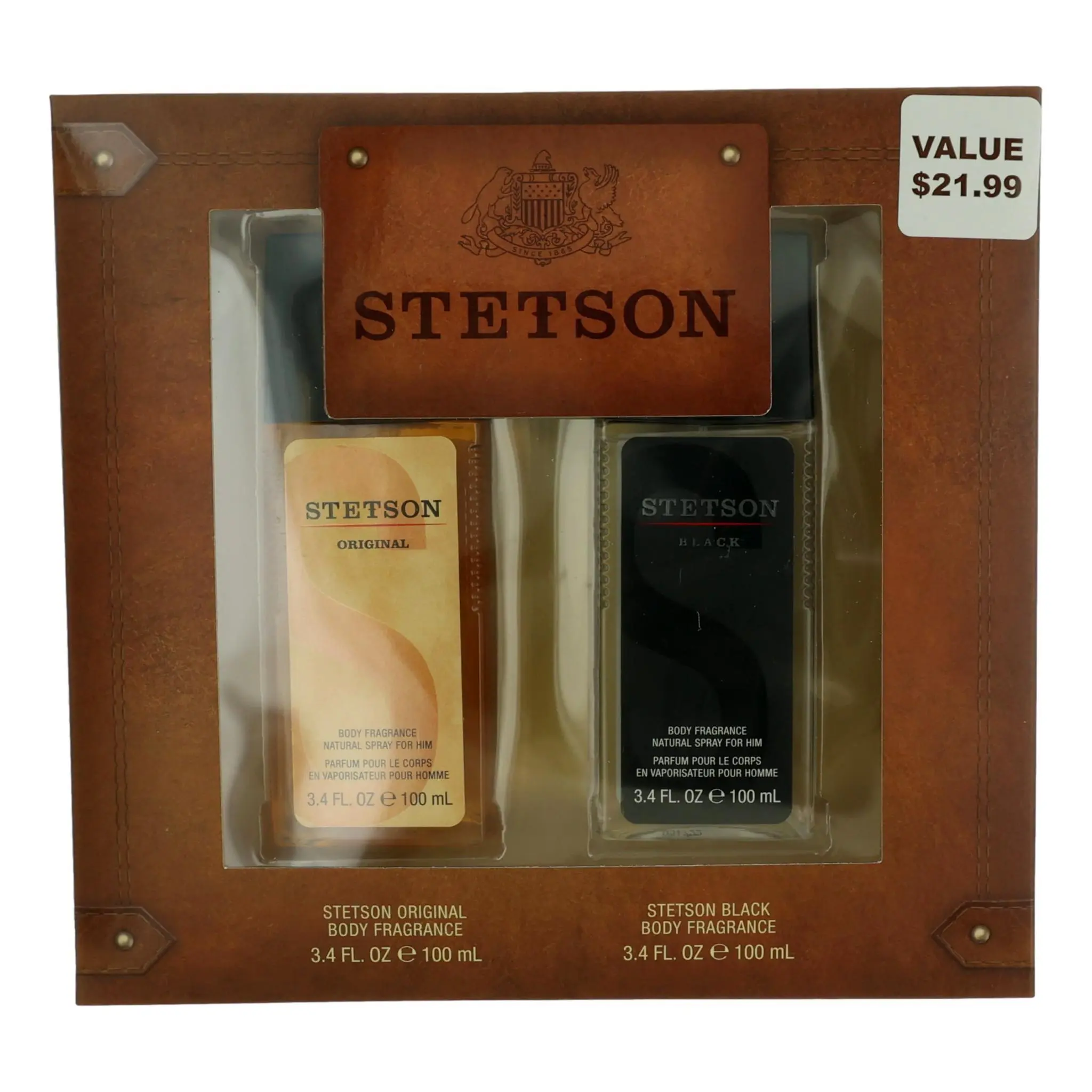 Stetson 2-Piece Cologne Gift Set for Men, Original & Black Body Fragrance, 100 ml / 3.4 Fl. Oz. 2-Pack - Perfect Gift, 100Ml Perfume