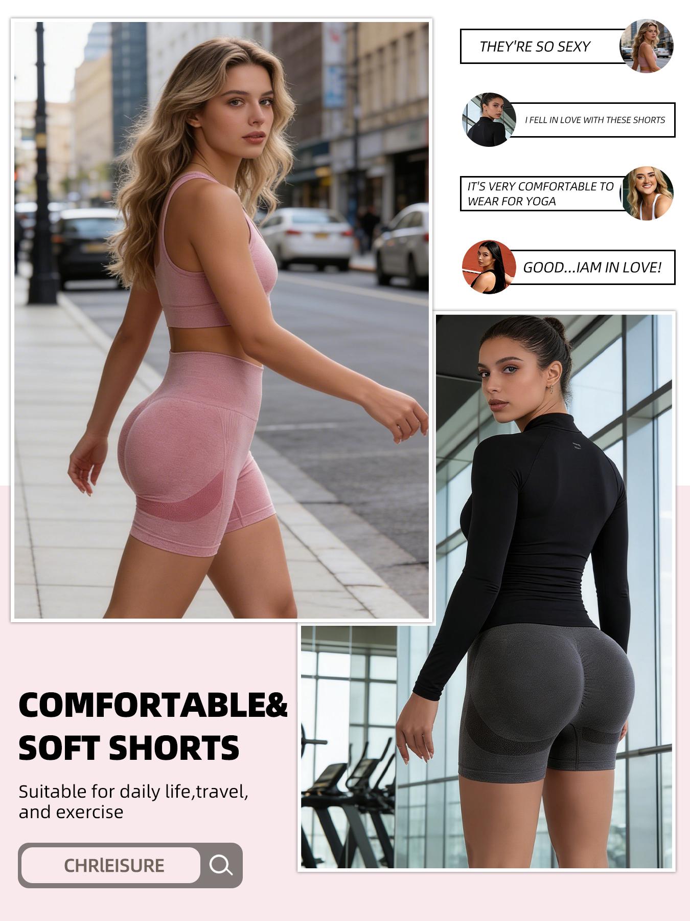 CHRLEISURE 3PCS High Waisted Cycling Shorts Yoga Shorts Summer Cycling And Sports Yoga Shorts Combination Gymshorts Workout