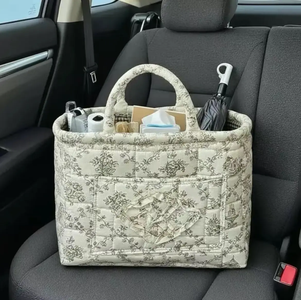 Car Storage Basket Organizer - Durable, Space-Saving, Multi-Purpose Car Interior Kit Vehicle Accessory