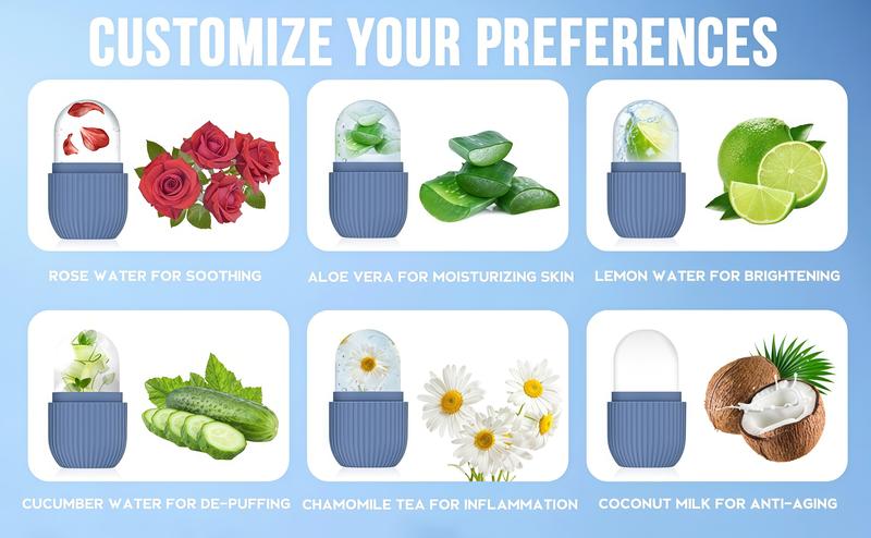 LMMAKE 1Pc Ice Roller for Face and Eye, Silicone Ice Facial Roller, Reusable Ice Cube Roller for Shrink Pores, Anti Wrinkle, Reduce Puffiness, Calming Pink Lemon Blend for Acne Treatment, Skin Care Gift