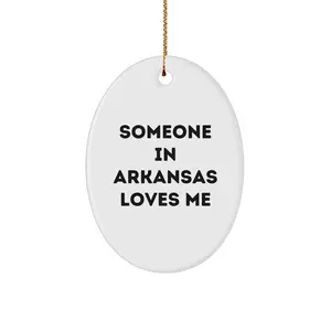 Funny Arkansas Christmas Oval Ornament Gifts from Someone Men Love Me to Arkansas Men Women Friends