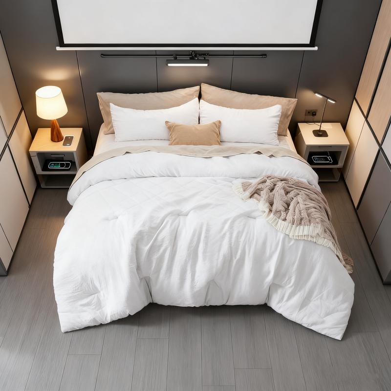 3 Pieces Soft Luxury Cationic Dyeing Bedding Comforter For All Season,Breathable Bed Set For Twin, Full, King, Queen Bed Sizes, Suitable For Bedroom, Guest Room, Dormitory, All Seasons, Machine Washable