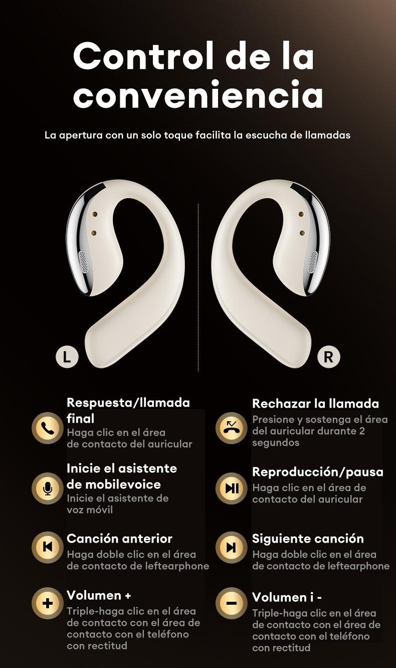 OpenAir Max Intelligent Earphones, OWS Wireless Multifunction Screen Bluetooth Earphones, Support Playing Music Phone Calls Headphones & Meeting Summary Earbuds