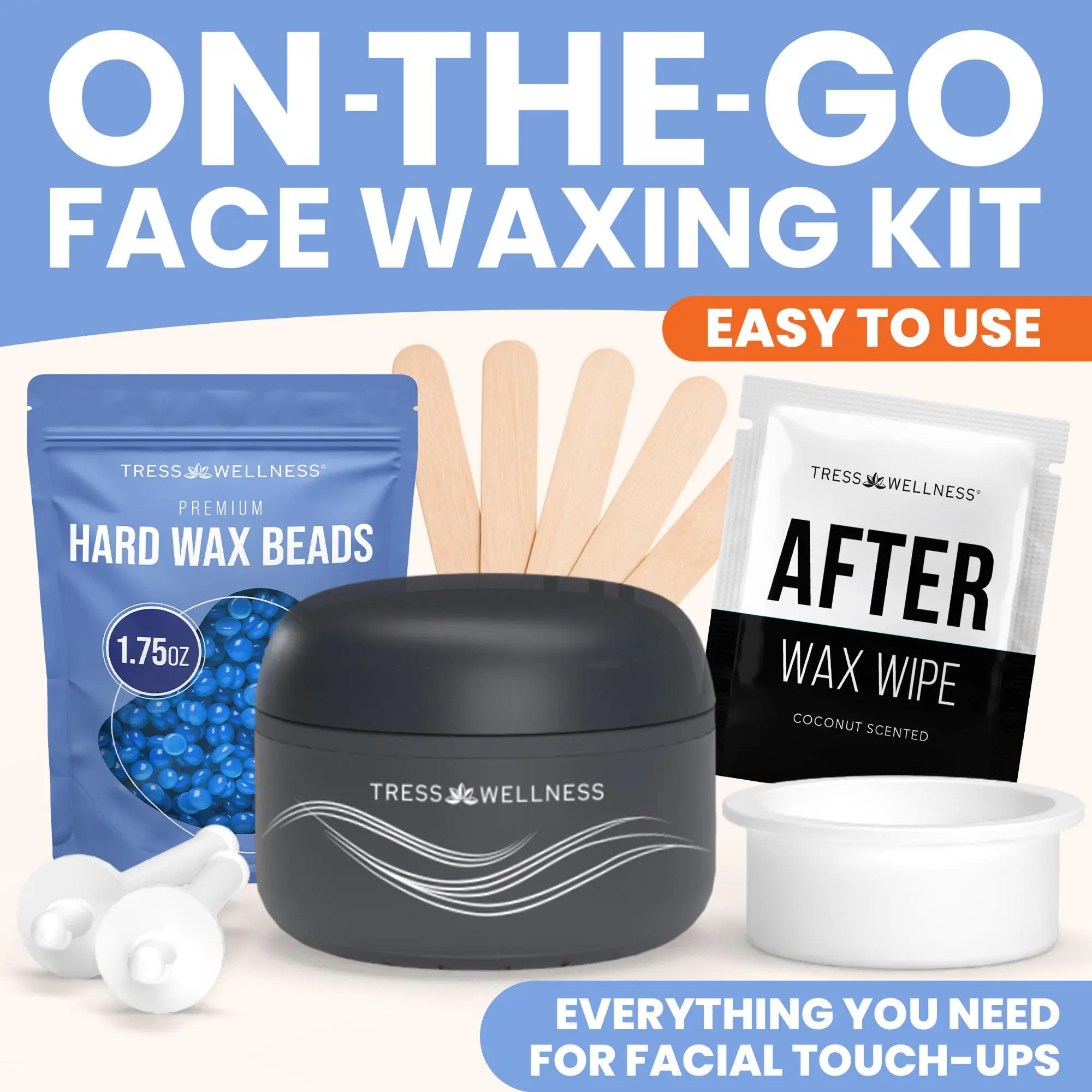 [NEW] Easy to Use Nose & Brow Wax Kit for Women & Men by Tress Wellness– Travel-Friendly Facial & Nose Wax Set for Brows, Upper Lip & Sideburns Sensitive Smooth Silicone Gentle Body Care Hair Removal