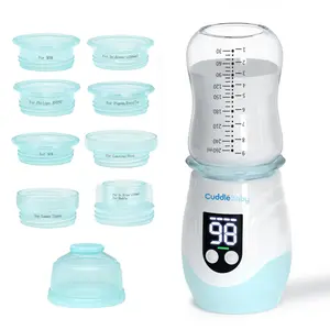 Portable Bottle Warmer for Travel, Cordless Baby Bottle Warmer, Rechargeable, 8 Adapters, 1 Milk Powder Container, Compatible with Most Bottle, Fast Heating, Blue