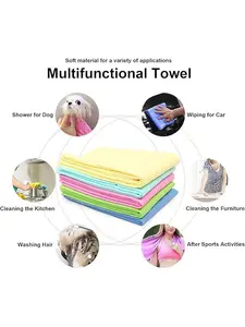 Bath Towel Cat & Dog Super Absorbent Easy Clean Multi-Purpose Suede-Like Material 2 Pack Premium Dog Drying Towel Super Softer Reliable Quality sleeke grooming pet happy