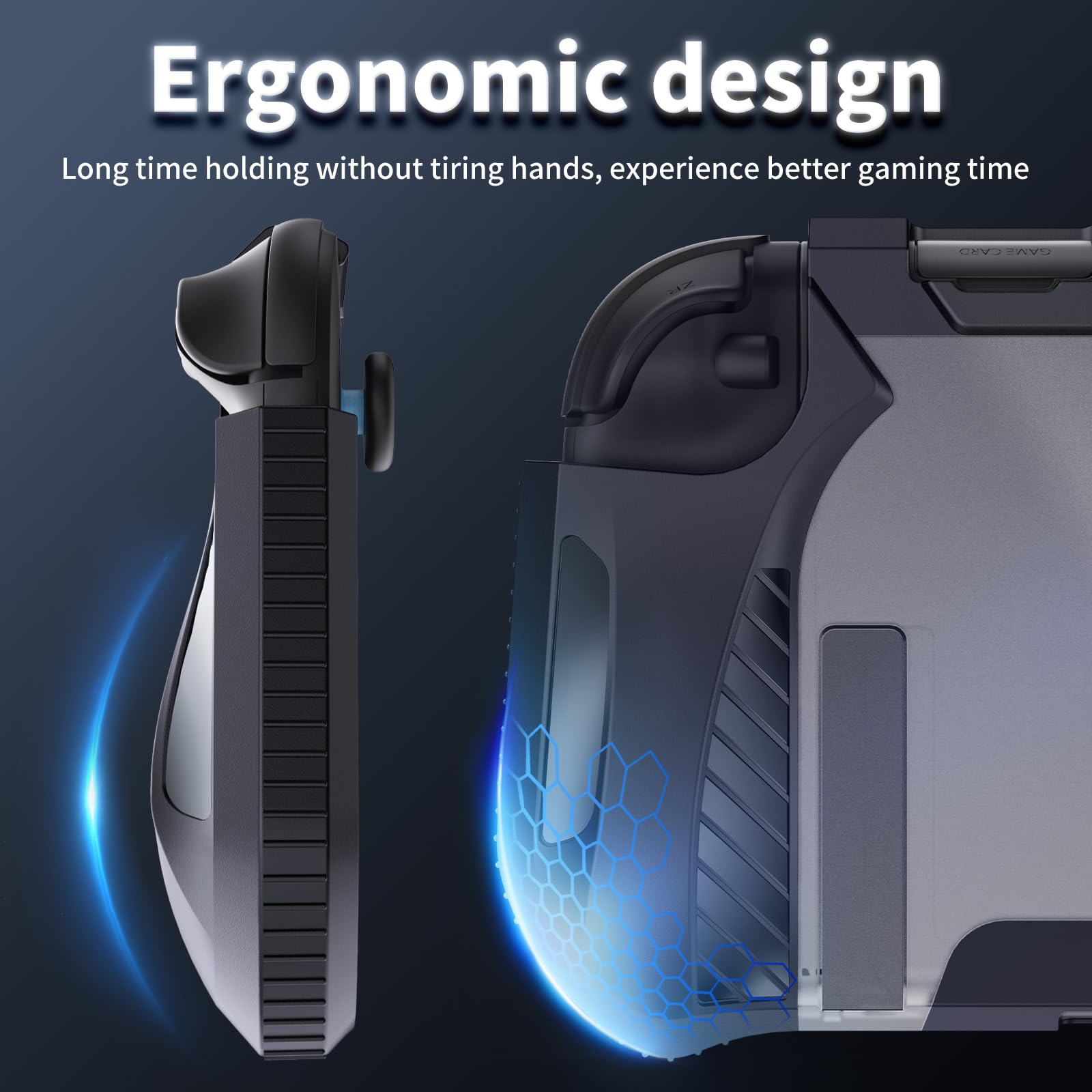 Switch 2 Case Compatible with Switch 2 Dockable Case Cover, Switch 2 Protective TPU Cover with Screen Protector and 6 Thumb Grips, HD Tempered Glass, Shock Absorption and Anti-Scratch ﻿