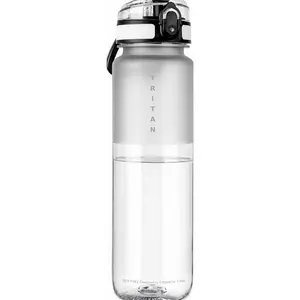 32oz Water Bottle with Chug Lid, Frosted & Clear Tritan BPA-Free, Leakproof, Wide Mouth, Portable Sports Water Bottle for Gym, Office, Travel, Outdoor (Transparent)