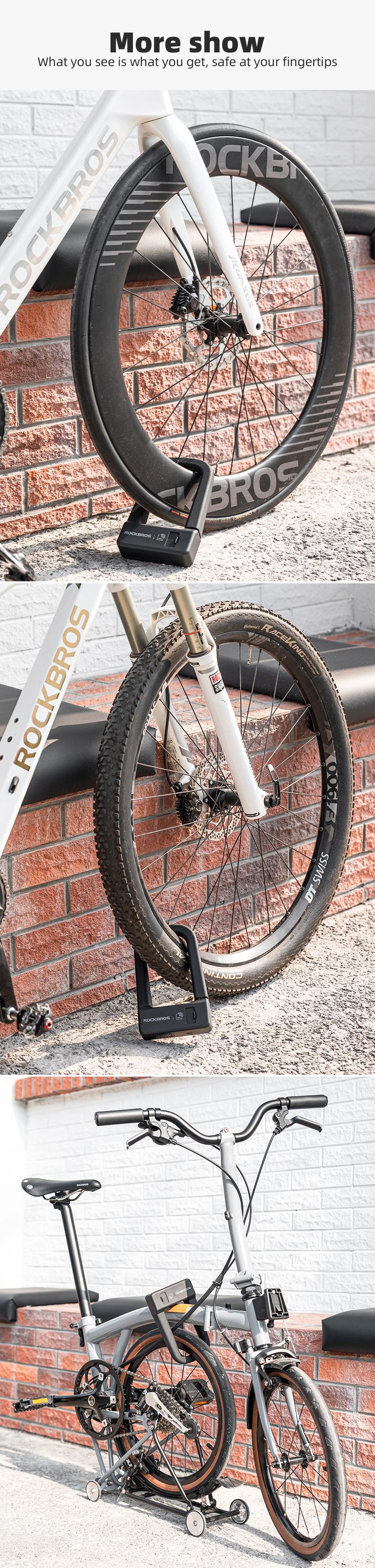 ROCKBROS Smart U Lock NFC Unlocking MTB Road Bike Lock  Anti-theft Lock Waterproof Rechargeable Safety Bike Lock