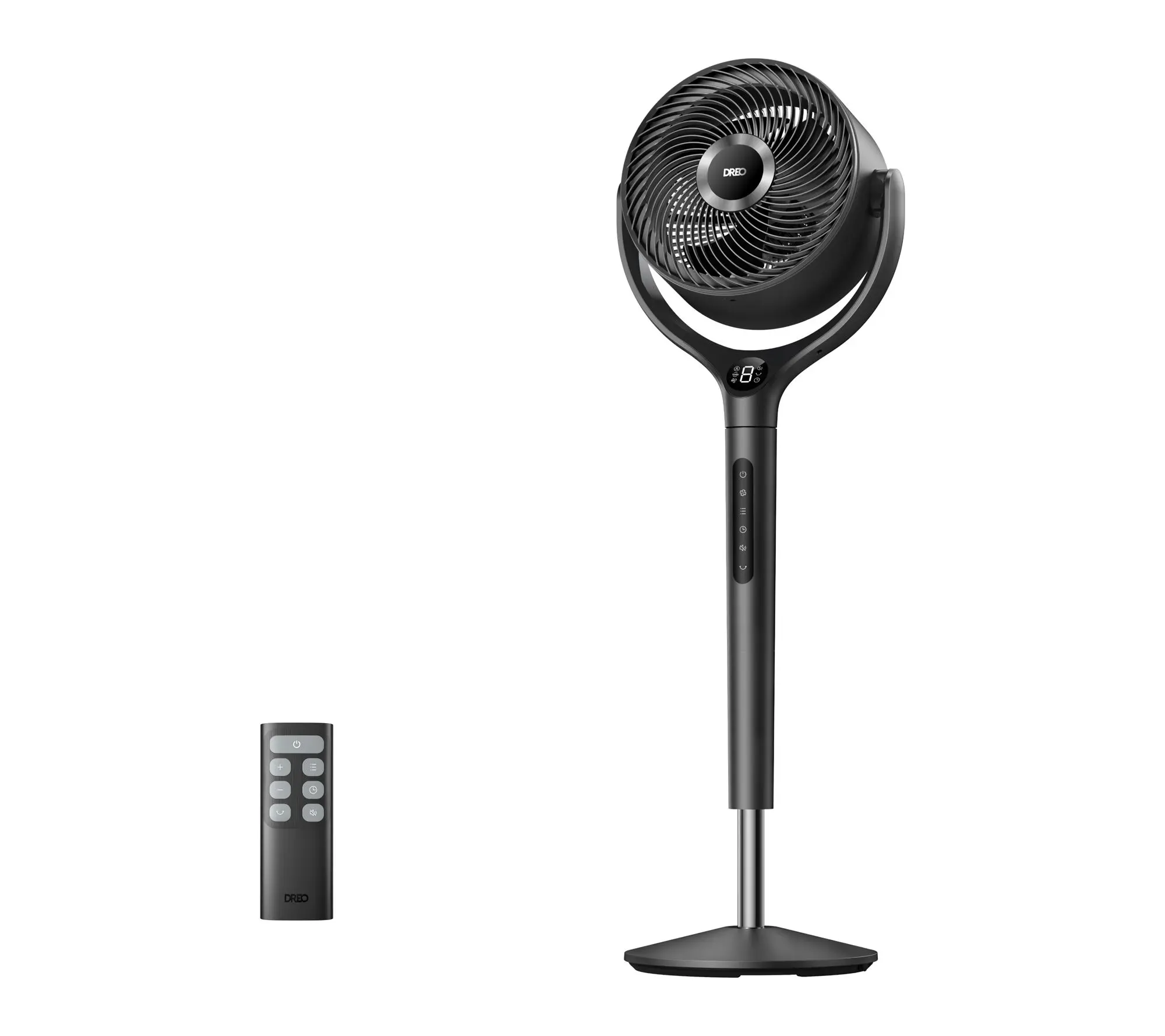 DREO 9 in. Adjustable Pedestal Floor Fan w/Remote, 9-Speed