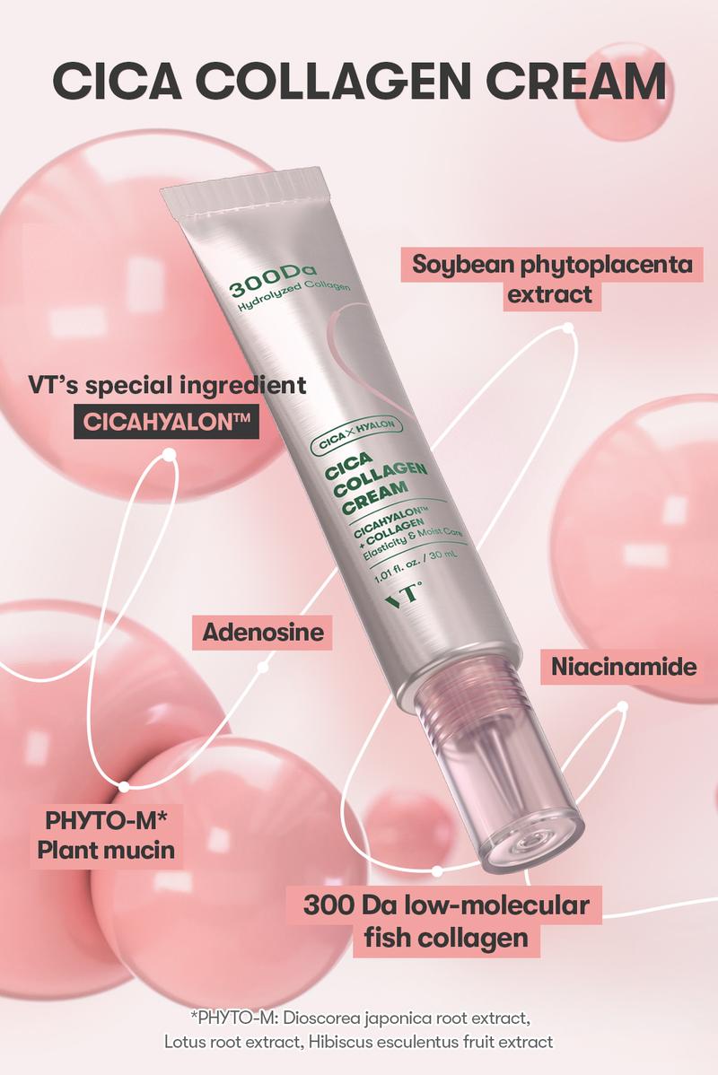 [VT Official] CICA COLLAGEN ESSENCE,  Soothing Elasticity, Superior Absorption, Power Ingredients, Peptide Boost,  Low Molecular size Collagen, Plump Care