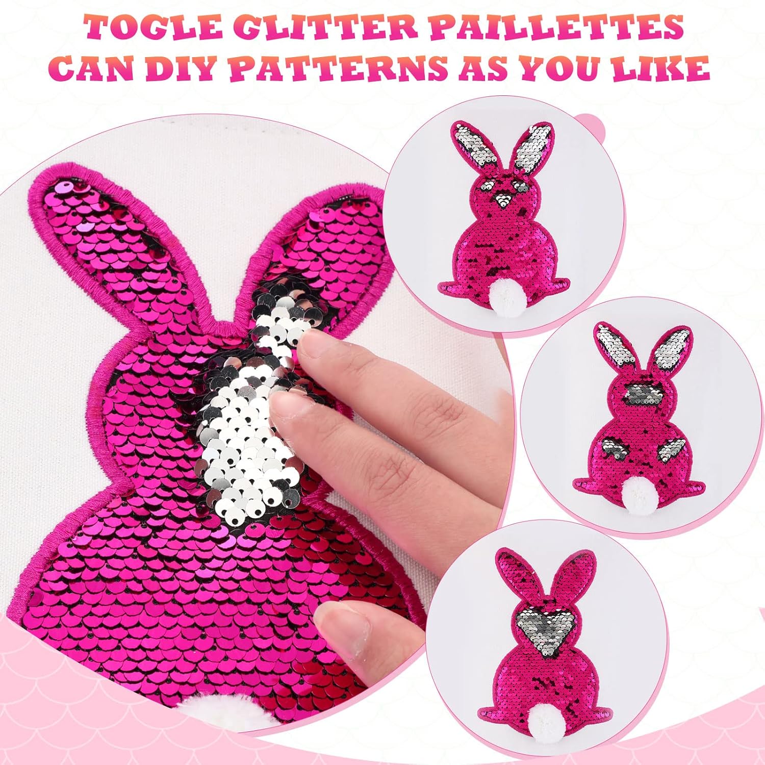 4/6 Pcs Easter Bunny Basket Easter Gift Bags Reusable Totes Bags Easter Eggs Basket for Egg Hunt,Easter Gift buckets for Student Adult Office Employee Coworker,Outdoor Church School Classroom Decorations,Spring Birthday Party Supplies