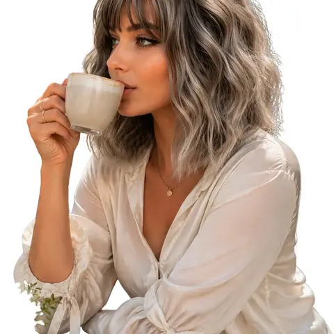 Aolida Women's 12in Glueless Wavy Short Bob Wig with Full Bangs - Breathable Heat-Resistant Synthetic Full Machine Wig, Snug, Easy Slip-On Wear, Natural Hairline Lace Front for Black Women, Daily Outings, Bouncy Curls, Headband Compatible