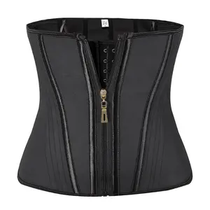 Women Waist Trainer Corset Tummy Control Belt – Zipper & Hook Body Shaper for Workout, Postpartum Slimming Shapewear