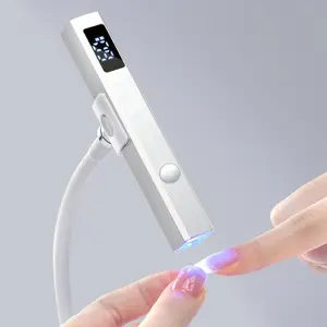 Cordless Nail Lamp with Stand Mini Handheld UV Light LCD Display for Gel Nails Rechargeable USB Dryer Fast Curing Quick Dry Long Battery Life 2 Weeks