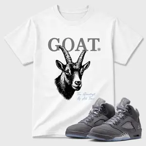 Unisex T-shirt To Match Sneakers Jordan 5 Wolf Grey - The Greatest Of All Time. 100% Cotton for Casual Wear. Comfortable Summer Unisex T-Shirt to match Jordan Sneaker. Streetwear Style. urban outfitters