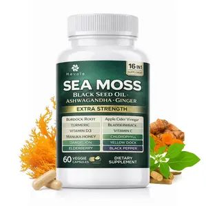 Sea Moss Supplement - 60 Capsules - All-in-One Multivitamin with Black Seed Oil, Ashwagandha & 15+ Extra Strength Ingredients
