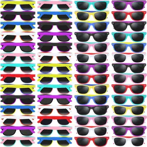 64 Pack Kids Sunglasses Party Favors, Kid's Neon Sunglasses Bulk, Childrens Sunglasses Boys Girls Eyewear Pack for Goody Bag Fillers Summer Beach Pool Birthday Party Supplies