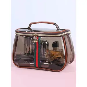Large Capacity Makeup Bag, Waterproof Transparent Travel Storage Bag, Cosmetic Organizer for Toiletries and Cosmetics, All Seasons Use, Transparent Vanity Bag