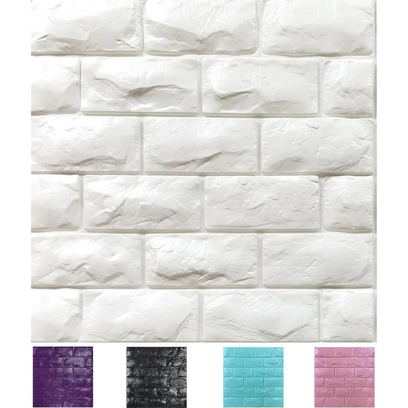 11 count 3D Wall Panels Peel and Stick Faux Brick Wallpaper White Self Adhesive  Brick Paneling Faux Stone Wall Panels (11PCS, White)