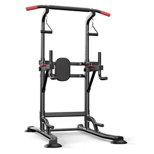 [2026 Upgraded] Power Tower Pull Up Station for Home Gym, 350LBS Weight Capacity, 8 Levels Height Adjustable Strength Training Equipment with Suction Cups & Ergonomic Backrest, Multi-Functional Dip Station for Apartment