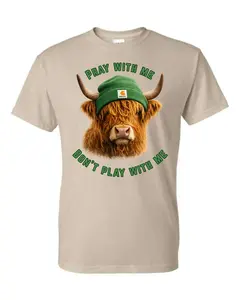 Pray With Me Don’t Play With Me Shirt • Faith Humor Graphic Tee • Highland Cow Christian Shirt