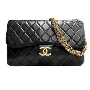 Pre-owned CHANEL . Shoulder Bags Black Leather Westminster Tangled Pearl Chain Flap Bag