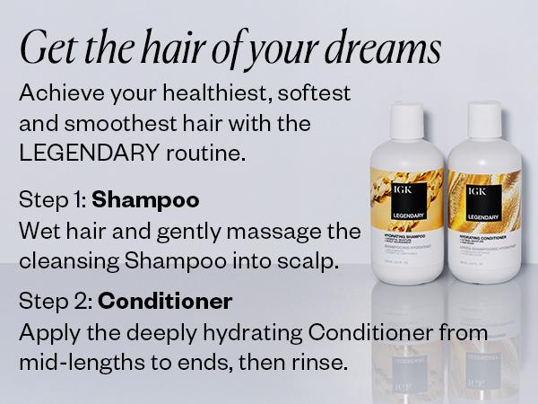 IGK DISCO DREAMS BUNDLE | Disco Disco Shine Spray + Legendary Shampoo + Legendary Conditioner | 644ml | 21.3 oz