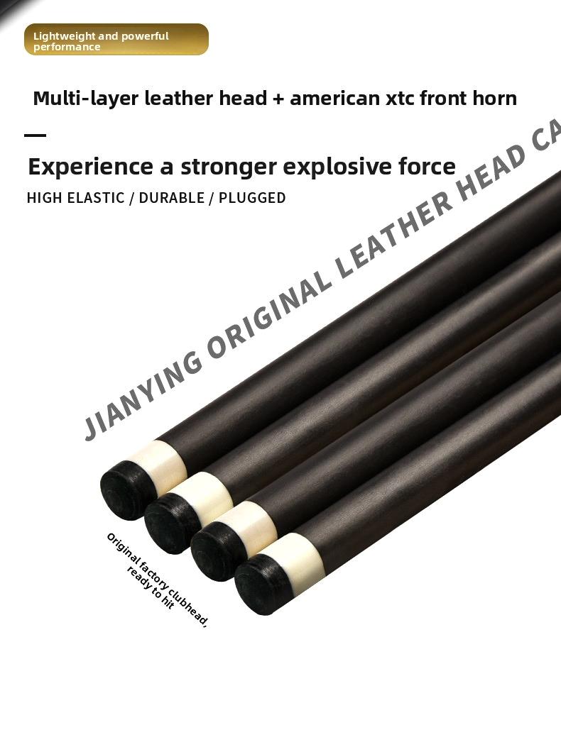 JIANYING Yfen Carbon Fiber 1/2 Billiard Cue 58-inch 11.8mm Tip with Case Leather Tip Gloves Towel Chalk for Home Club Use Comes with cue case + leather tip + gloves + towel +  chalk