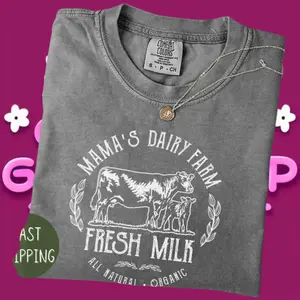 Mamas Dairy Farm Breastfeeding Friendly T-shirt No Zip for Nursing or Pumping, Nursing Friendly Tee, Breastfeeding Clothing