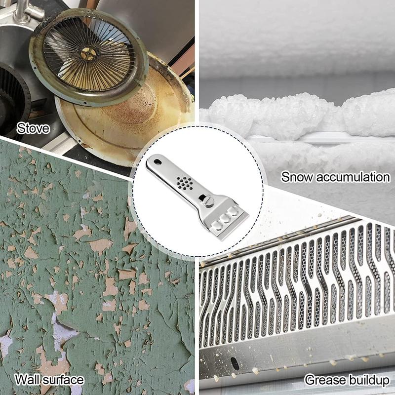 DABATR Metal Razor Blade Scraper Tool, Carbon Steel Blades, Stainless Steel Body, Heavy-Duty Cleaning Razor Scraper Tool