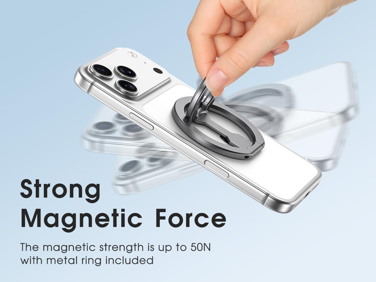 Double-Sided Magnetic Phone Stand Adjustable & Compatible with iPhone 12-17 Series Portable Multi-Scene Use Operable with One Hand Smartphone Cellphone Mount