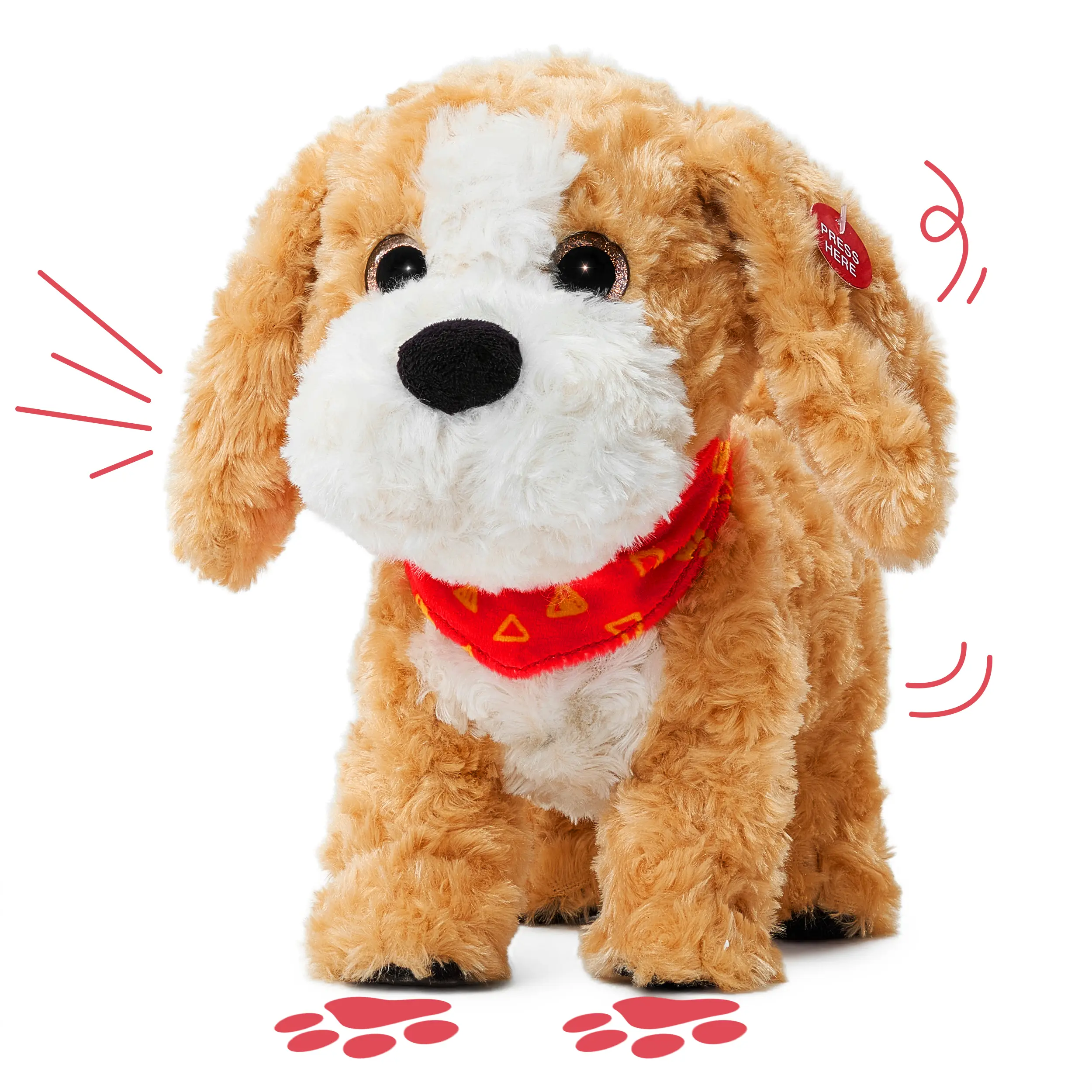JoyCat Voice-Activated Talking Puppy - Realistic Design Polyester Cavalier King Charles Spaniel, Electric Interactive Toy with Walking, Tail Wagging, Barking, Language Dev. & Safe & Huggable Learning Sensory Toy for Kids' Birthday Gift