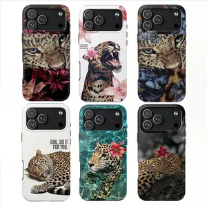 2026 Luxury Mob Wife Leopard Floral Chic Phone Case for iPhone 17 16 15 14 13 12 11 Xs Pro Max - Y2K Fun Deal Aesthetic Cheetah Print Protective Cover - Fierce Baddie Style Phone Gear Aesthetic Girly Case, Gifts for Her Girlfriend Women