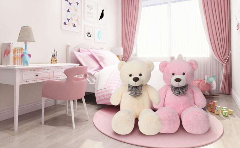 SNOWOLF 43" 47" 55'' Giant Teddy Bear Plush Toy Big Cuddly Stuffed Animals Doll Gift for Kids Girlfriend Christmas Gift Valentine's Day Baby Shower Graduation Birthday Gift