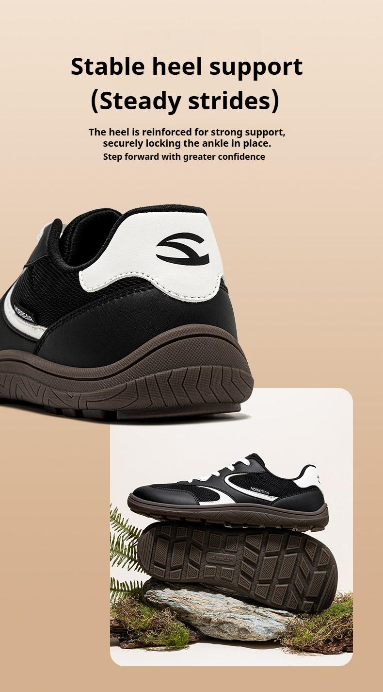 HOBIBEAR Barefoot Shoes Wide Casual Lace Up Retro Fashion Sneakers for Women Men